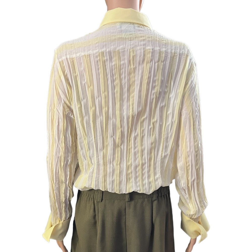 Clothing Company by Notations Vintage Long Sleeve Button Up, Yellow White | XL - Picture 8 of 16